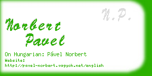 norbert pavel business card